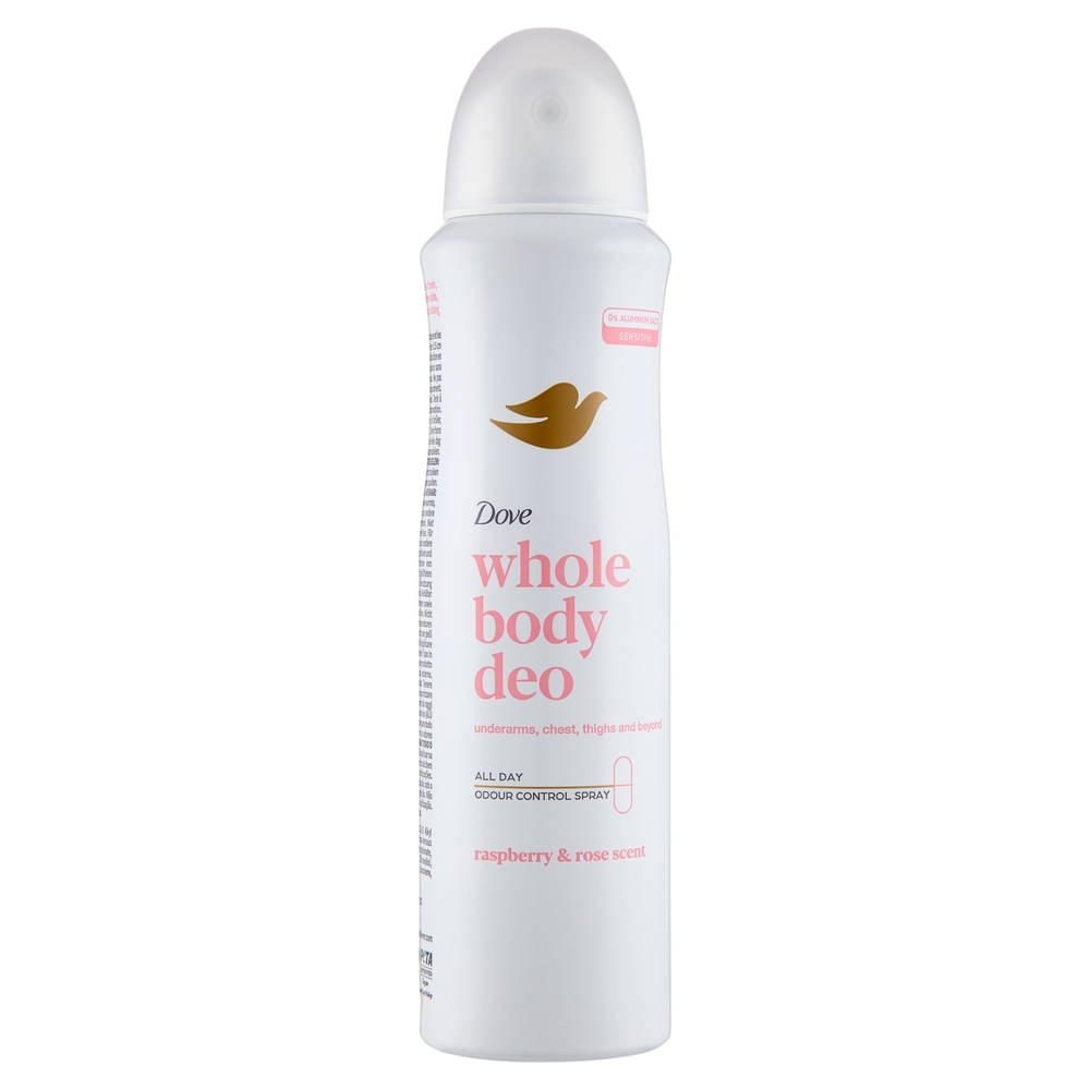 Dove whole body deo Sensitive raspberry & rose scent 150 ml